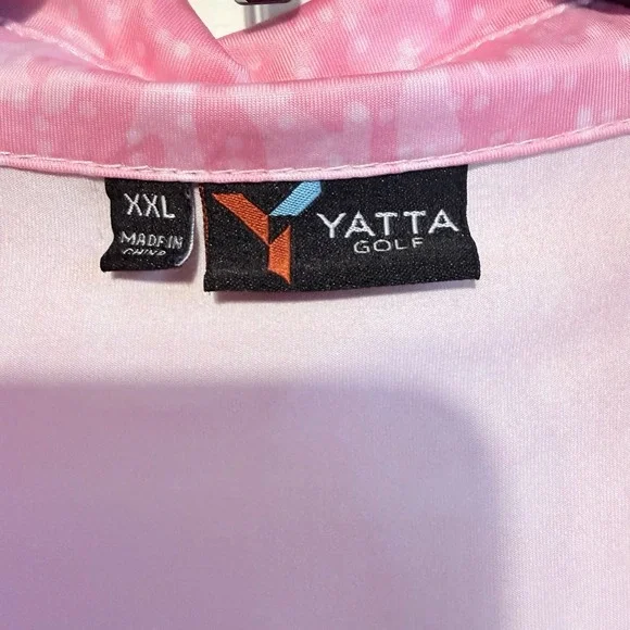 Yatta Golf Polo Shirt Mens XXL Pink Camo Geometric All Over print Active - Picture 5 of 7